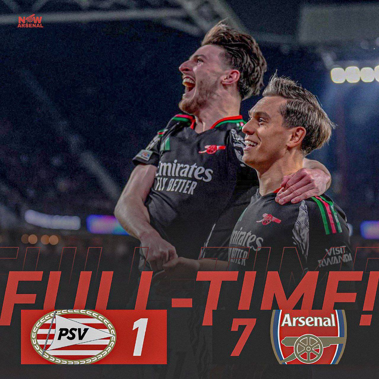 Read more about the article Arsenaal goolii 7:1n PSV injifatee