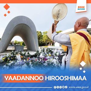 Read more about the article Hirooshimaan boombii atoomikaan erga haleelamte yaadannoon waggaa 80ffaa taasifame