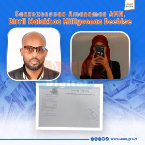 Read more about the article Gaazexeessaa AMN maallaqa dogoggoraan dabarfameef walakkaa miiliyoona deebise