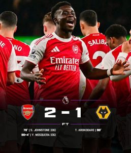 Read more about the article Arsenaal goolii Wolvis ofirratti lakkoofsise lamaan qabxii 3 milkeeffate