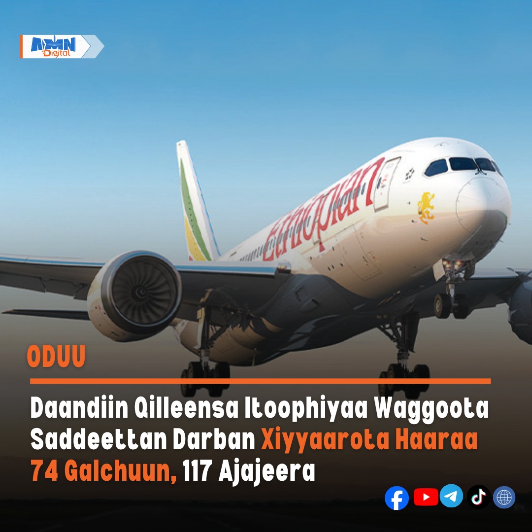 You are currently viewing Daandiin Qilleensa Itoophiyaa waggoota saddeettan darban xiyyaarota haaraa 74 galchuun, 117 ammoo ajajeera