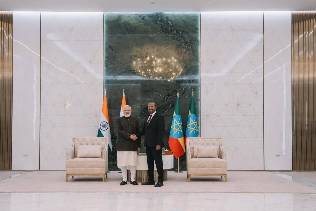 Read more about the article ቀዳማይ ሚኒስተር ኣቢይ ኣሕመድ (ዶ/ር) ንመዘነኦም ቀዳማይ ሚኒስተር ህንዲ ናሬንድራ ሞዲ ተቐቢሎም