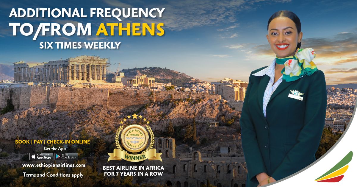 Read more about the article የኢትዮጵያ አየር መንገድ ወደ ግሪክ አቴንስ የሚያደርገውን በረራ በሳምንት ወደ ስድስት ቀናት ሊያሳድግ መሆኑን ገለጸ