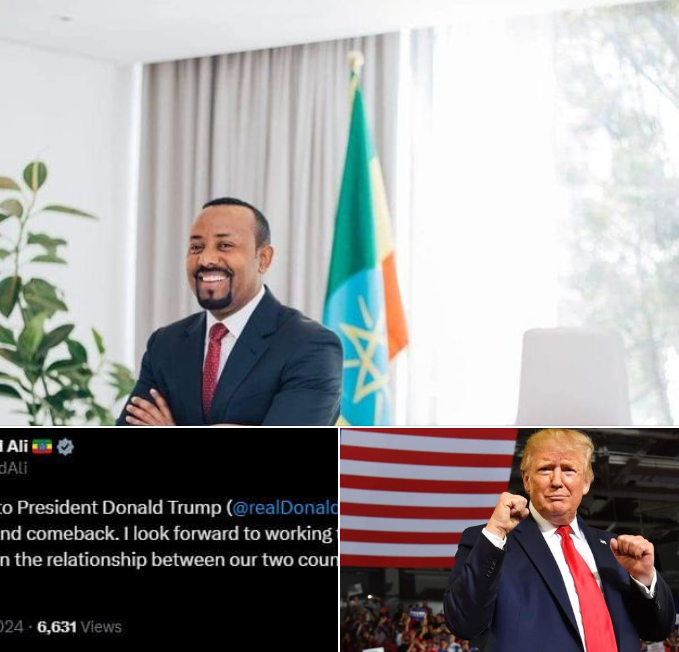 Read more about the article ጠቅላይ ሚኒስትር ዐቢይ አሕመድ (ዶ/ር) ለዶናልድ ትራምፕ የእንኳን ደስ አለዎት መልዕክት አስተላለፉ