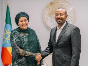 Read more about the article ጠቅላይ ሚኒስትር ዐቢይ አሕመድ ከተባበሩት መንግሥታት ምክትል ዋና ፀሐፊ አሚና ጄ. መሃመድ ጋር ተወያዩ