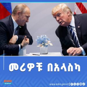 Read more about the article ዶናልድ ትራምፕ በዩክሬን የተኩስ አቁም ስምምነት ጉዳይ ላይ በመጪዉ አርብ ከቭላድሚር ፑቲን ጋር ሊመክሩ ነዉ