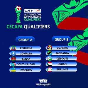 Read more about the article ኢትዮጵያ የምታዘጋጀው የሴካፋ ዞን ከ17 ዓመት በታች አፍሪካ ዋንጫ ማጣሪያ የምድብ ድልድል ይፋ ሆነ