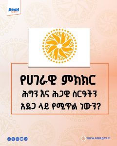 Read more about the article የሀገራዊ ምክክር ሕግን እና ሕጋዊ ስርዓትን አደጋ ላይ የሚጥል ነውን?