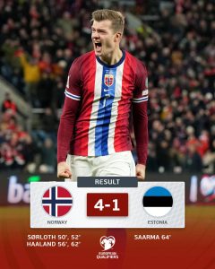 Read more about the article ኖርዌይ ለዓለም ዋንጫ ለማለፍ ከጫፍ ያደረሳትን ድል አሳካች