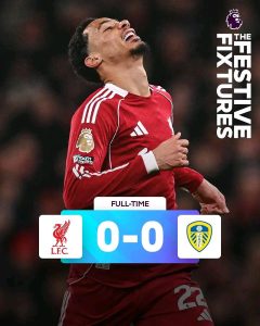 Read more about the article ሊቨርፑል ከሊድስ ዩናይትድ አቻ ተለያዩ