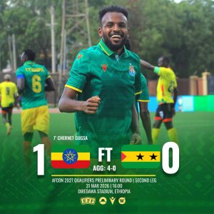 Read more about the article ኢትዮጵያ ሳኦቶሜን በድምር ውጤት 4ለ0 አሸነፈች