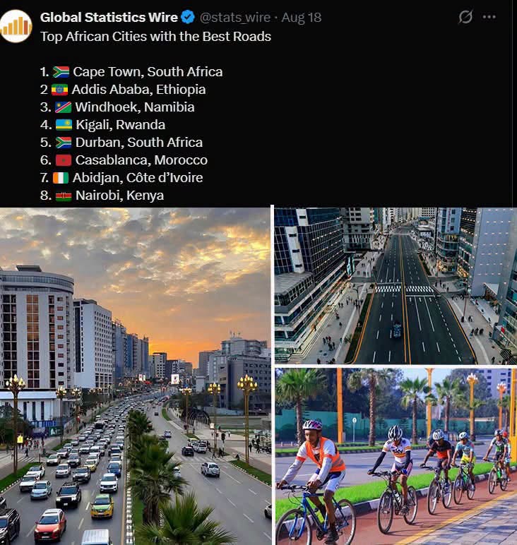 You are currently viewing አዲስ አበባ በመንገድ መሠረተ ልማት ከአፍሪካ ምርጦቹ አንዷ ሆና ተጠቀሰች